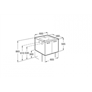 Meuble 2 portes bouleau 60 cm Victoria Basic Roca