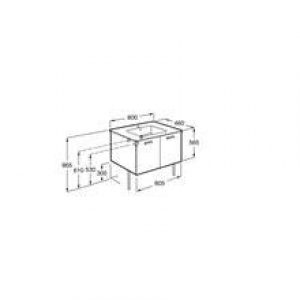 Meuble 2 portes bouleau 80 cm Victoria Basic Roca