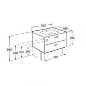 Meuble 2 tiroirs cèdre 60 cm Victoria Basic Roca