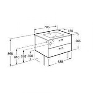 Meuble 2 tiroirs cèdre 70 cm Victoria Basic Roca