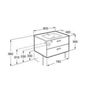 Meuble 2 tiroirs cèdre 80 cm Victoria Basic Roca