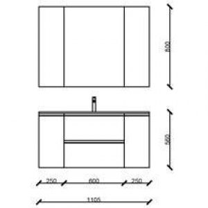 Meuble 25 + 60 + 25 cm SPIRIT SALGAR
