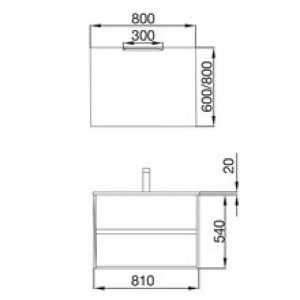 Meuble 80 cm Noyer marron de 2 tiroirs SALGAR NOJA