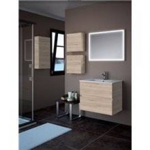 Meuble 90 cm Gris brillant 2 tiroirs SALGAR…