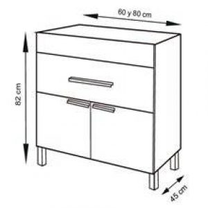 Meuble avec plan vasque blanc brillant Baie TEGLER