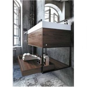 Meuble avec étagère coulissante 100 cm chêne…