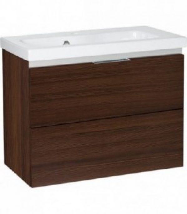 Meuble de bains + vasque EOLA blanc mat 2 tiroirs 710x580x380mm