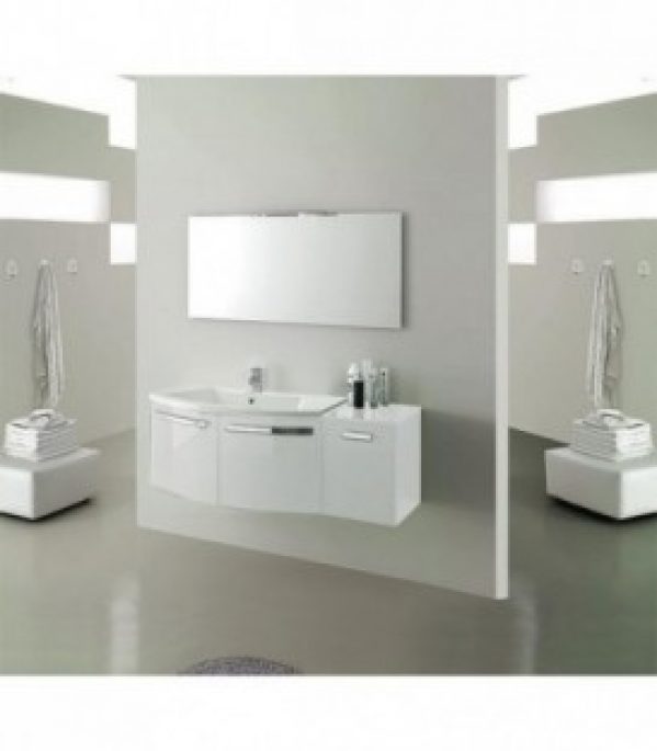 Meuble de salle de bain ELONIA blanc brillant