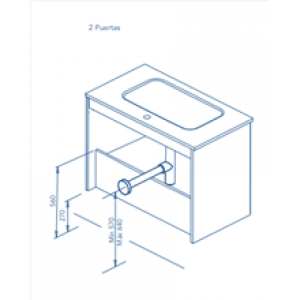 Meuble de salle de bains 2 portes avec plan…