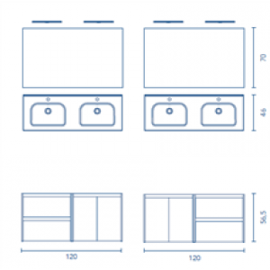 Meuble de salle de bains 2 tiroirs 2 portes…