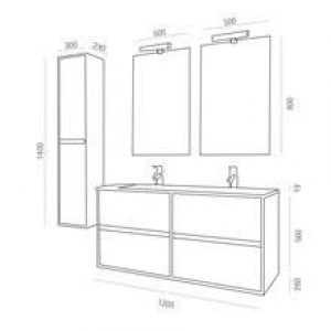 Meuble double 120 cm Acacia marron SALGAR NOJA