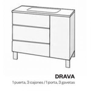 Meuble et plan vasque en phénol DRAVA Doccia