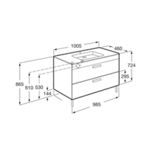 Meuble gris 100 cm 2 tiroirs Debba Roca