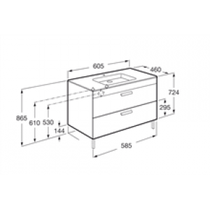 Meuble gris 60 cm 2 tiroirs Debba Roca