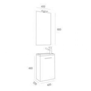 Meuble Gris brillant avec porte SALGAR MICRO