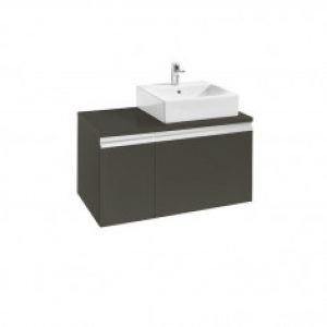 Meuble HEIMA 900 2 tiroirs asymétrique pour 1 vasque à poser