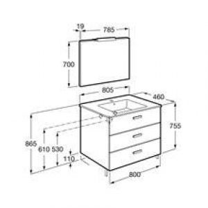 Meuble Pack 3 tiroirs bouleau 80 cm Victoria…