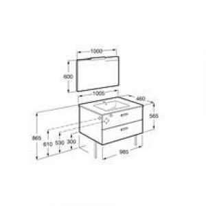 Meuble Pack bouleau 100 cm Victoria Basic Roca
