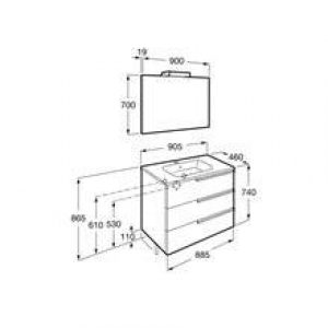 Meuble Pack Family gris 90 cm Victoria-N Roca