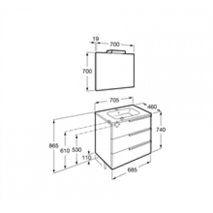 Meuble Pack Family wengé 70 cm Victoria-N Roca