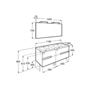 Meuble Pack wengé 120 cm Victoria-N Roca