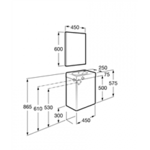 Meuble sable avec miroir Mini Roca