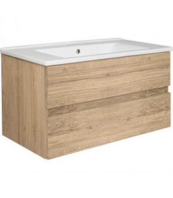 Meuble sous vasque + vasque céramique EGAN, Asteich 2 tiroirs 853x466x455mm