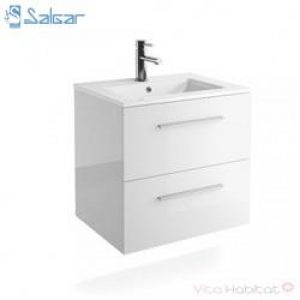 Meuble suspendu FUSSION CHROME 600 Blanc brillant – SALGAR 23281