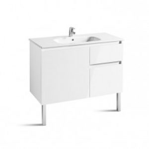 Meuble Unik ANIMA 1000 1 porte, 2 tiroirs asymétrique et lavabo