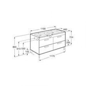 Meuble wengé 120 cm 4 tiroirs Debba Roca