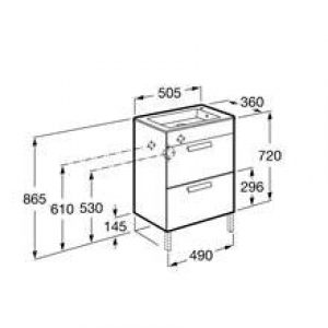 Meuble wengé 50 cm compact 2 tiroirs Debba Roca