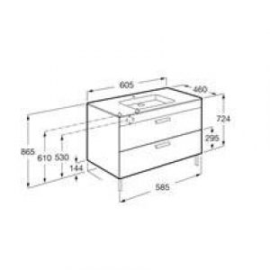 Meuble wengé 60 cm 2 tiroirs Debba Roca