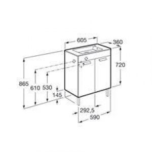Meuble wengé 60 cm compact avec portes Debba Roca