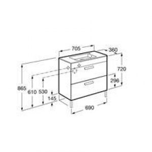 Meuble wengé 70 cm compact 2 tiroirs Debba Roca