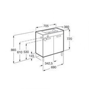 Meuble wengé 70 cm compact avec portes Debba Roca