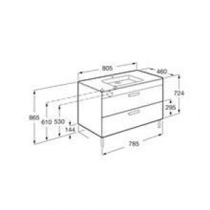 Meuble wengé 80 cm 2 tiroirs Debba Roca