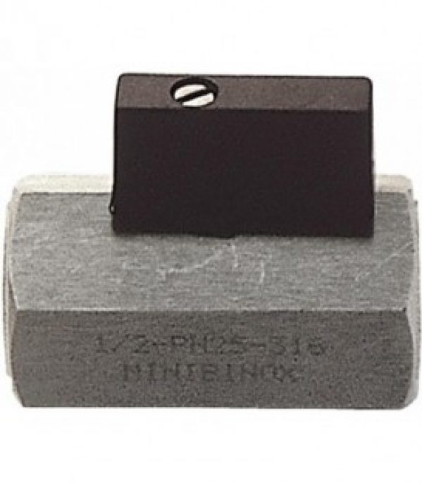 Mini robinet a boisseau spherique inox AISI 316, filet fem x filet fem 1/8&Prime; avec levier court