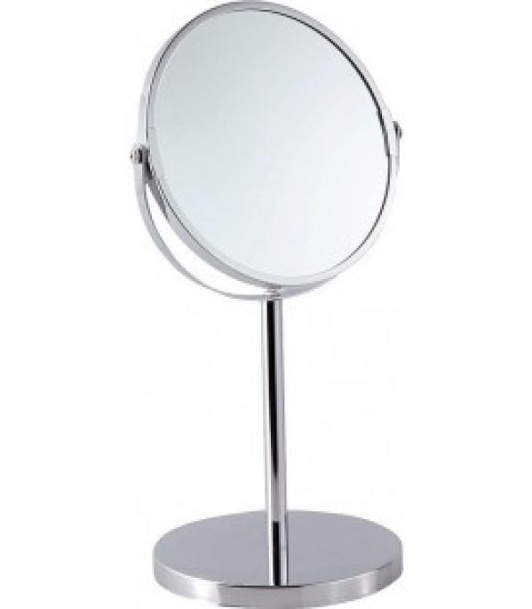 Miroir cosmetique sur pied EMMA grossissement 1:1 et 5X diametre 160 mm