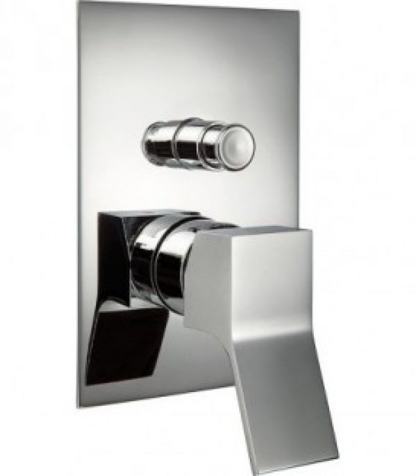 Mitigeur bain/douche encastré Engla, chromé, avec corps de montage, rosace 110×165 mm