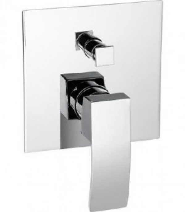 Mitigeur bain/douche encastré Enver, corps de montage inclus chromé, rosace 155×155 mm