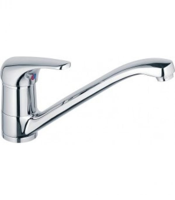 Mitigeur d evier ND TOP II chromé avec bec en fonte orientable saillie 220 mm