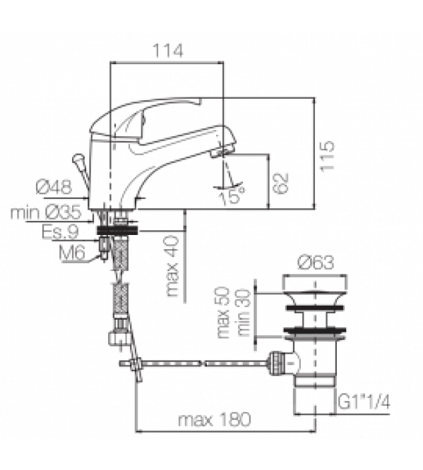 mitigeur de lavabo  de bassin Porta & Bini 610