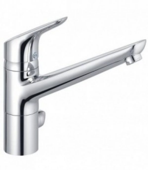 Mitigeur d’évier Kludi Objekta avec soupape de raccordement, orientable 360°, chromé