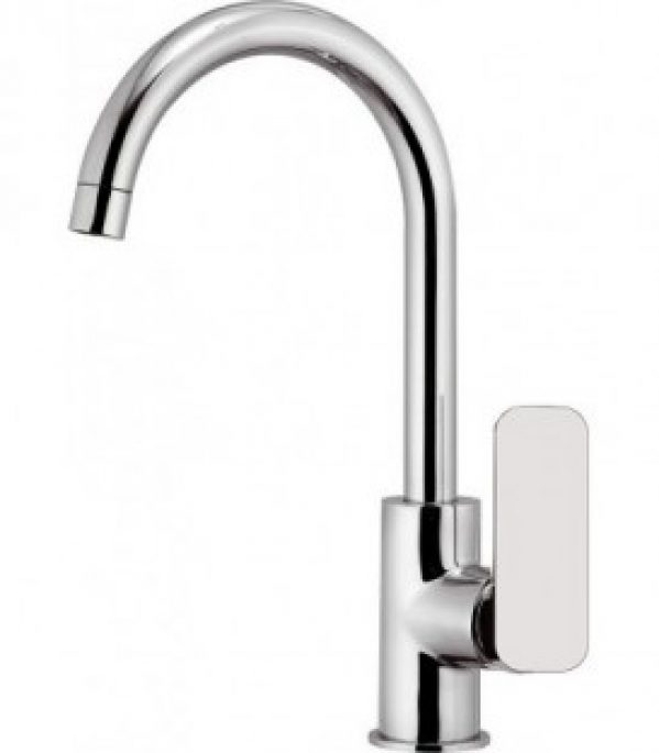 Mitigeur evier Evando chromé,bec d’écoulement pivotant entraxe 170mm