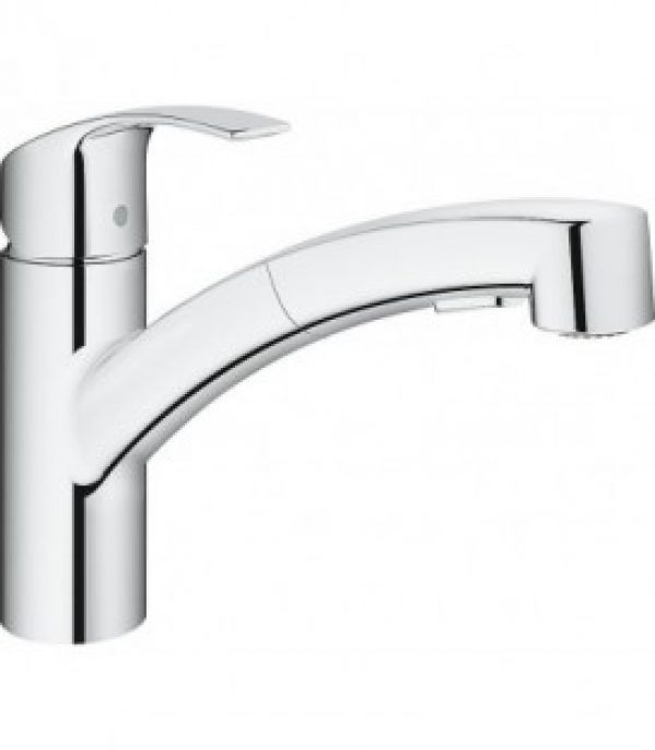 Mitigeur evier Grohe Eurosmart chrome, avec douchette extractible