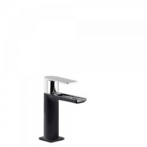 Mitigeur lavabo robinet cascade bec ouvert – TRES 20011001NED Noir/Chromé