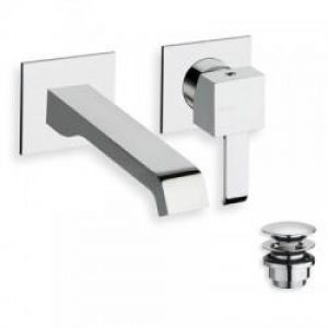 Mitigeur pour lavabo mural 2 trous avec bec cascade chromé QUADRI – CRISTINA ONDYNA QM26751