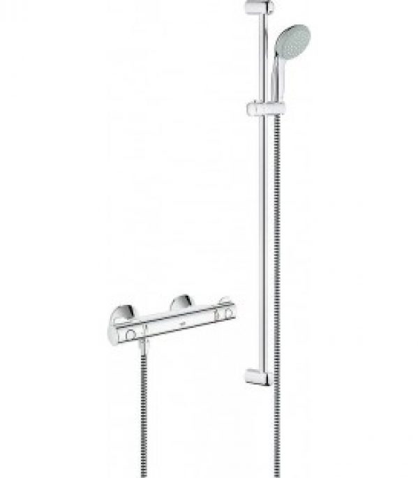 Mitigeur thermostatique douche Grohe Grotherm 800 avec garniture de douche Tempesta, 900 mm chrome