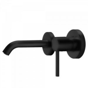 Mitigeur évier mural Corps encastré inclus et non divisible. Bec court 140 mm. – TRES 26220080NM