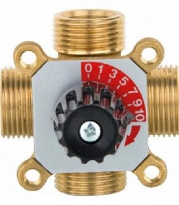 Mélangeur 4 voies bivalents Easysflow Mix VR530, DN32(11/4″) male, KV10, laiton
